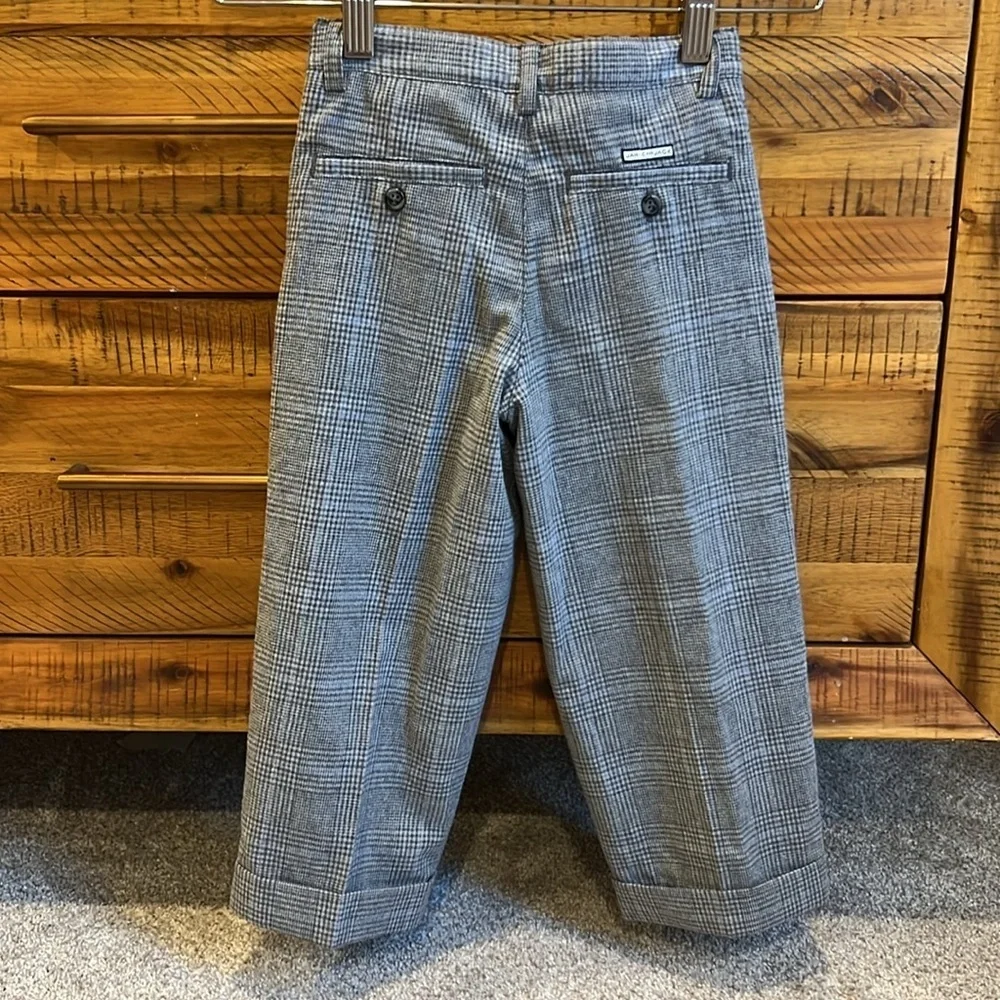 NWT Janie & Jack Gray Plaid Trousers Italian Wool